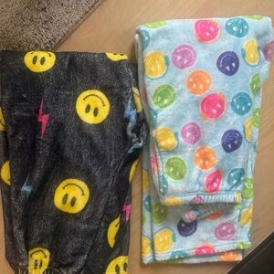 Smiley Face Kids Pajama Bottoms - Black and Multicolor